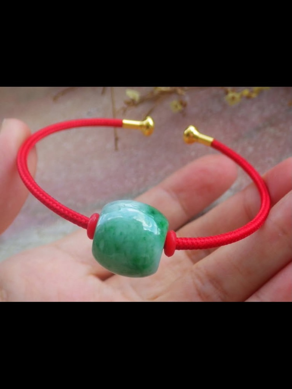 Elegant certificate jadeite jade red green bead 6inches bangle bracelet